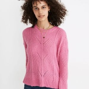 Madewell Charley Pink‎ Pointelle Pullover Sweater